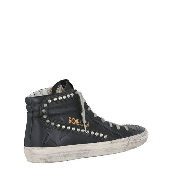 Golden Goose Studded High-Top Slide Sneakers Black Mens - Picture 3 of 6